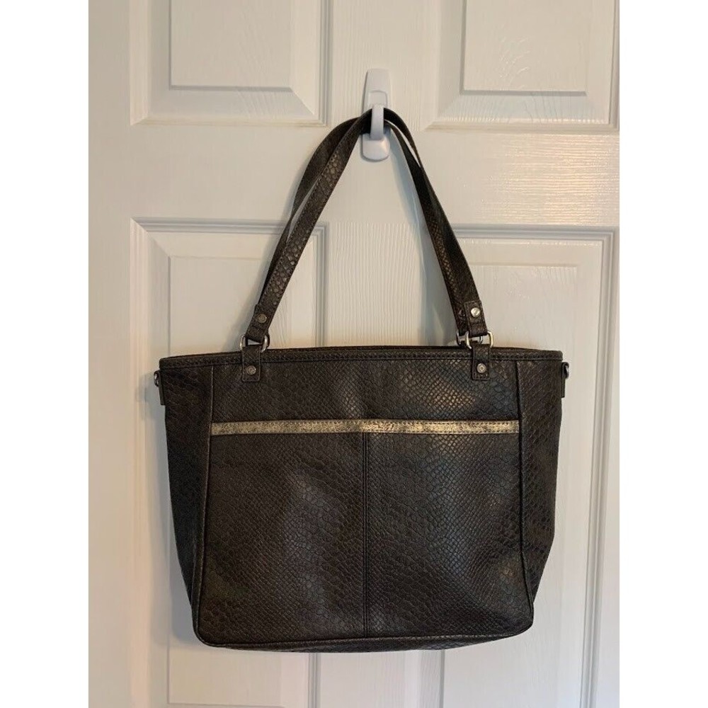 Thirty-One 31 Jewell Townsfair Reversible Gray and Metallic Tote